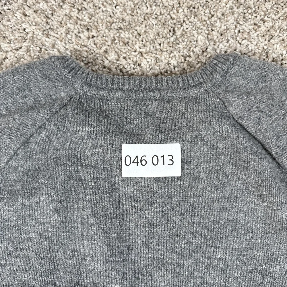 GAP Sweater Mens Large Gray Cream Wool Fair‎ Isle Neutral Multi Crewneck Raglan